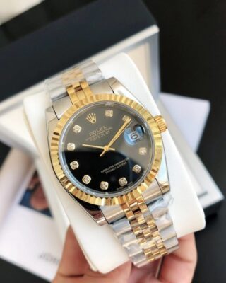 Datejust RG/SS Jub Black/Dia Perspective View