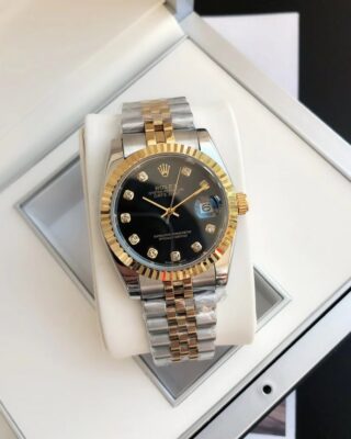 Datejust RG/SS Jub Black/Dia Close-Up Focus