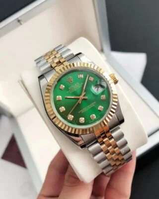 Datejust RG/SS Jub Green/Dial Perspective View