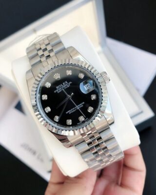 Datejust SS/SS Jub Black/Dial Perspective View