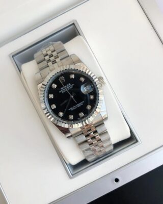 Datejust SS/SS Jub Black/Dial Close-Up Focus