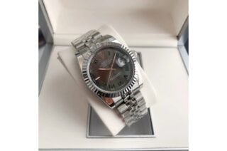 Datejust SS/SS Jub Grey/Rmn Angle Detail