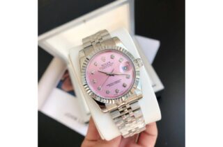 Datejust SS/SS Jub Pink/Dial Perspective View
