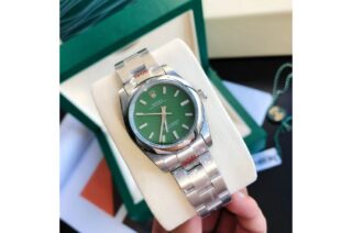Oyster Perpetual SS/SS Green/Stk Perspective View