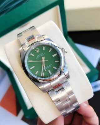 Oyster Perpetual SS/SS Green/Stk Perspective View