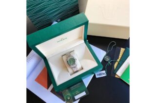 Oyster Perpetual SS/SS Green/Stk Angle Detail