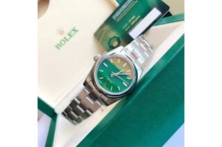 Oyster Perpetual SS/SS Green/Stk Profile Shot