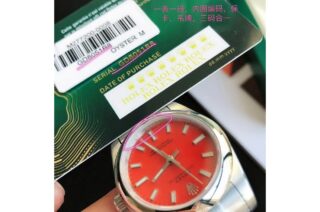 Oyster Perpetual SS/SS Red/Stk Profile Shot