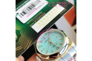Oyster Perpetual SS/SS Tiffany Blue/Stk Profile Shot