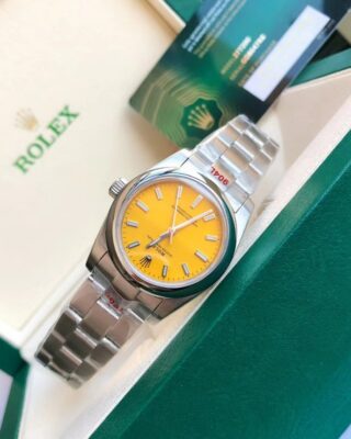 Oyster Perpetual SS/SS Yellow/Stk Feature Highlight