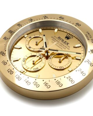 WALL CLOCK – DAYTONA FULL GOLD Perspective View