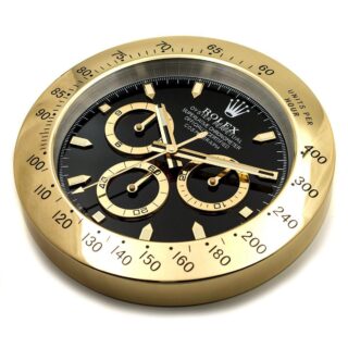 WALL CLOCK – DAYTONA GOLD/BLACK DIAL Perspective View