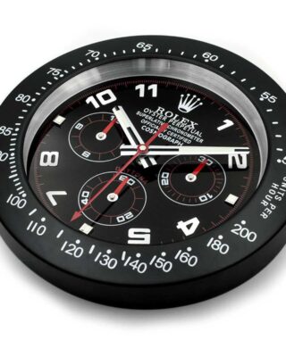 WALL CLOCK – DAYTONA BLACK/RED Perspective View