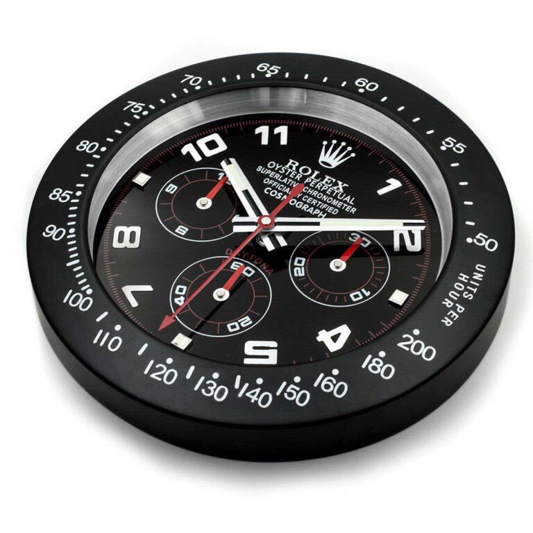 WALL CLOCK – DAYTONA BLACK/RED Perspective View