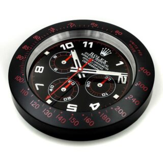 WALL CLOCK – DAYTONA BLACK/RED BEZEL Perspective View
