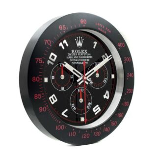 WALL CLOCK – DAYTONA BLACK/RED BEZEL