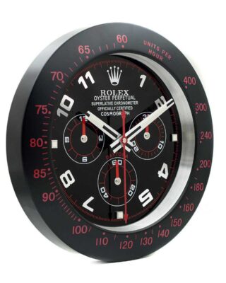 WALL CLOCK – DAYTONA BLACK/RED BEZEL
