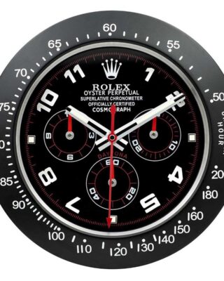 WALL CLOCK – DAYTONA BLACK/RED