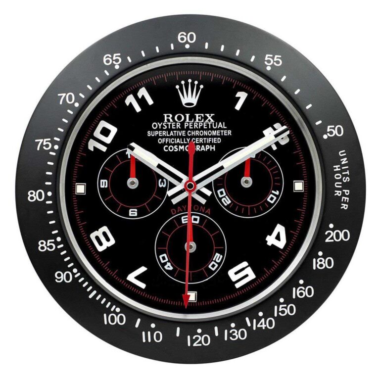 WALL CLOCK – DAYTONA BLACK/RED