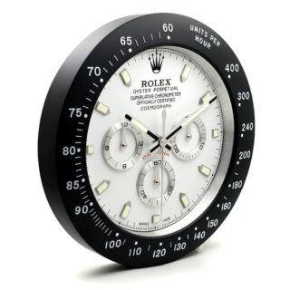WALL CLOCK – DAYTONA WHITE DIAL BLACK BEZEL