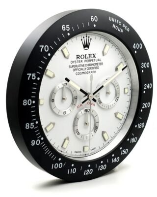 WALL CLOCK – DAYTONA WHITE DIAL BLACK BEZEL