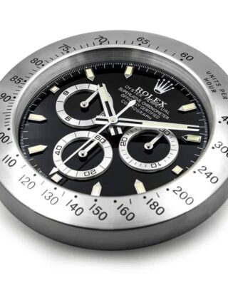 WALL CLOCK – DAYTONA CHRONOGRAPH BLACK Close-Up Focus