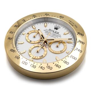 WALL CLOCK – DAYTONA GOLD/WHITE DIAL Perspective View