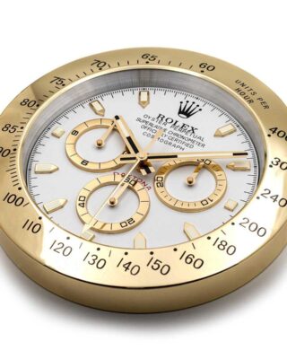 WALL CLOCK – DAYTONA GOLD/WHITE DIAL Perspective View