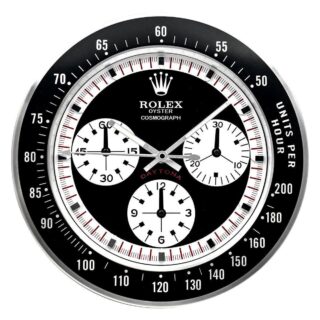 WALL CLOCK – DAYTONA PAUL NEWMAN BLACK Perspective View