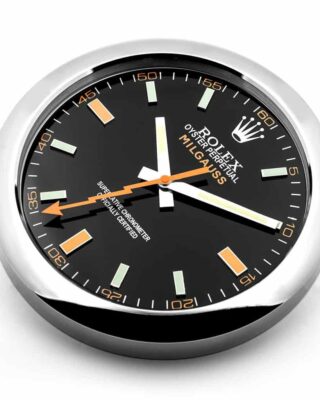 WALL CLOCK – MILGAUSS BLACK/ORANGE Perspective View