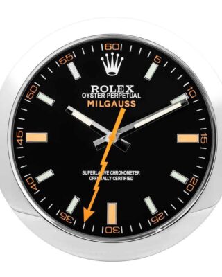 WALL CLOCK – MILGAUSS BLACK/ORANGE Angle Detail