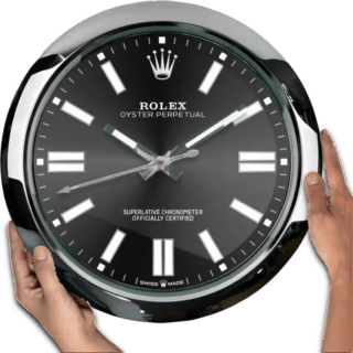 WALL CLOCK – OYSTER PERPETUAL BLACK Perspective View