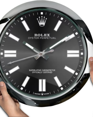 WALL CLOCK – OYSTER PERPETUAL BLACK Perspective View