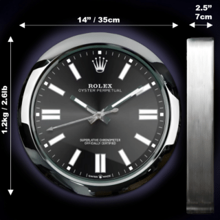 WALL CLOCK – OYSTER PERPETUAL BLACK Angle Detail