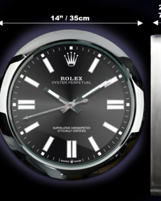 WALL CLOCK – OYSTER PERPETUAL BLACK Angle Detail