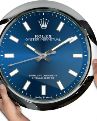 WALL CLOCK – OYSTER PERPETUAL BLUE Perspective View