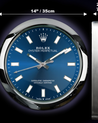 WALL CLOCK – OYSTER PERPETUAL BLUE Angle Detail