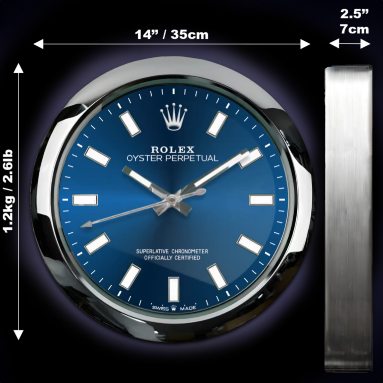 WALL CLOCK – OYSTER PERPETUAL BLUE Angle Detail