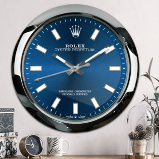 WALL CLOCK – OYSTER PERPETUAL BLUE Close-Up Focus
