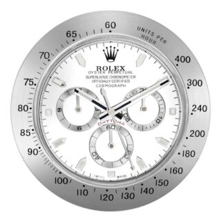 WALL CLOCK – DAYTONA SILVER Perspective View
