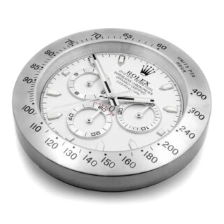 WALL CLOCK – DAYTONA SILVER Angle Detail