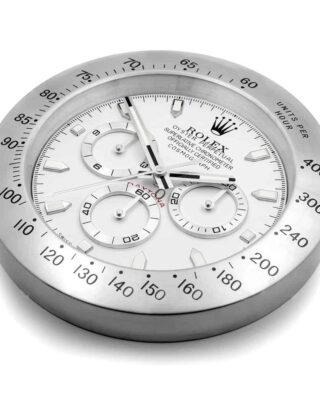 WALL CLOCK – DAYTONA SILVER Angle Detail