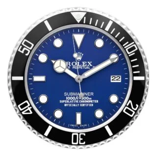 WALL CLOCK – SUBMARINER BLACK/BLUE Perspective View