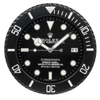 WALL CLOCK – SUBMARINER BLACK Perspective View