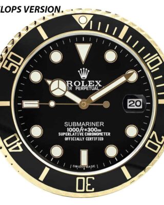 WALL CLOCK – SUBMARINER GOLD Angle Detail
