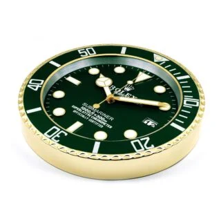 WALL CLOCK – SUBMARINER GREEN GOLD Perspective View