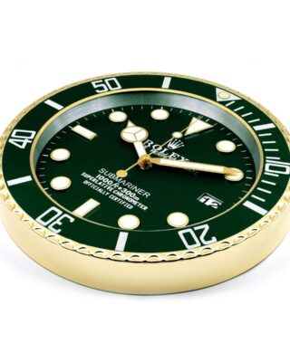 WALL CLOCK – SUBMARINER GREEN GOLD Perspective View