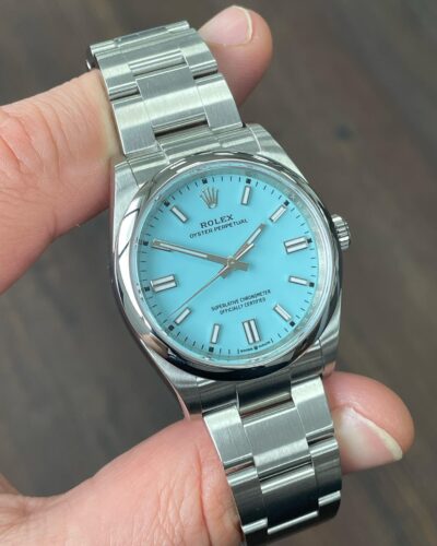 Replica Rolex Oyster Perpetual Tiffany Blue Dial 126000 36 mm photo review