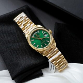 Day-Date Fluted Bezel Green Dial Presidential Bracelet
