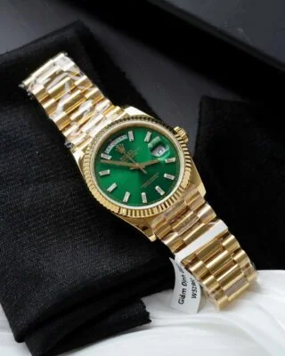 Day-Date Fluted Bezel Green Dial Presidential Bracelet